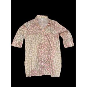 Foxcroft Shaped Womens Sz 10 Non-Iron Cotton Pamela Pebble Beach  3/4 Sleeve New